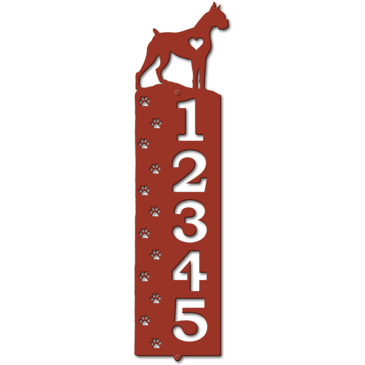 636165 - Boxer Cut-Outs Five Digit Address Number Plaque - Choose Size and Color