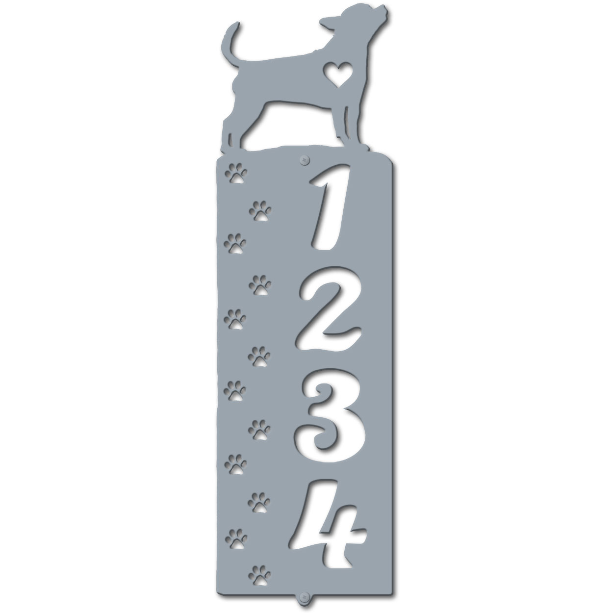 636174 - Chihuahua Cut Outs Four Digit Address Number Plaque