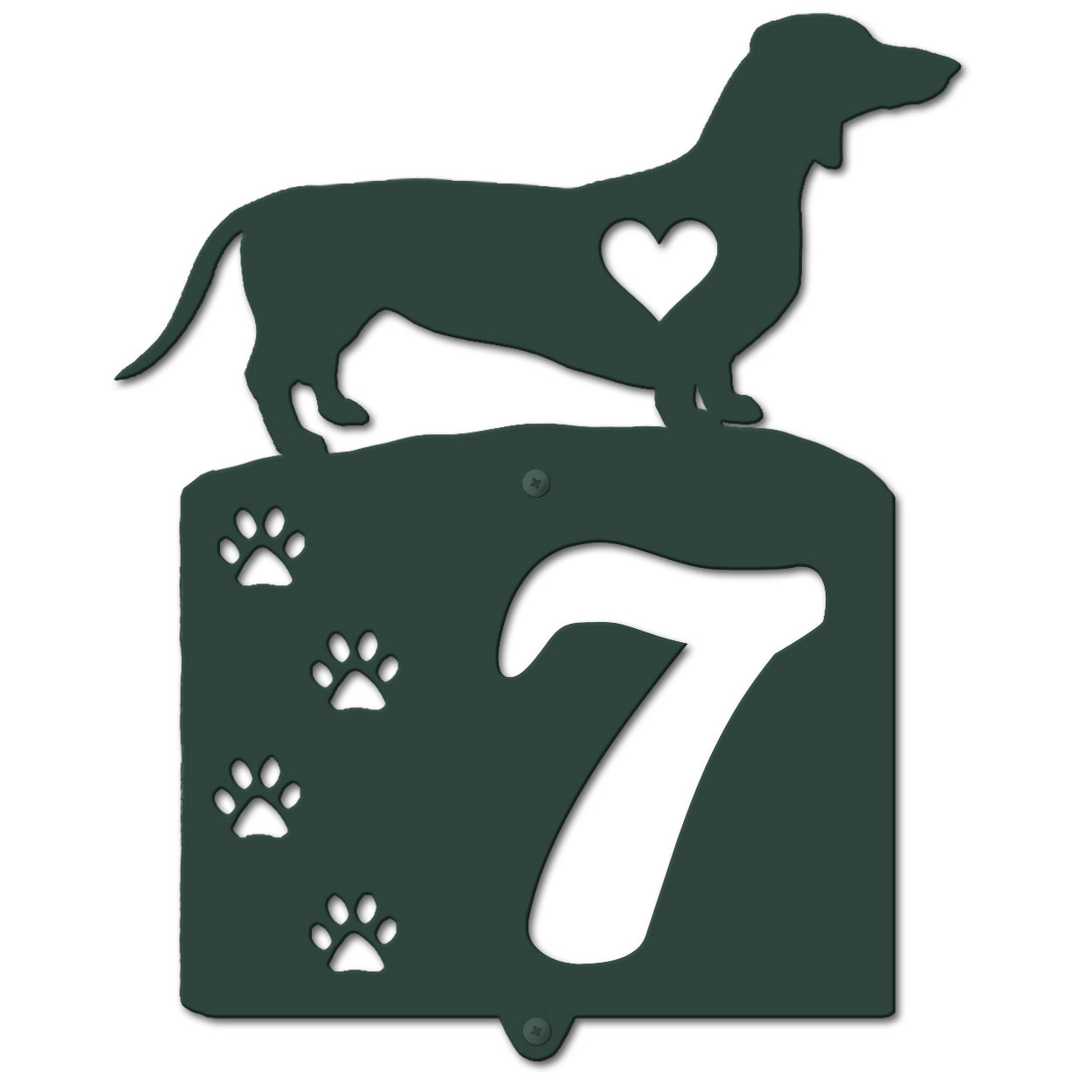 636181 - Dachshund Cut Outs One Digit Address Number Plaque