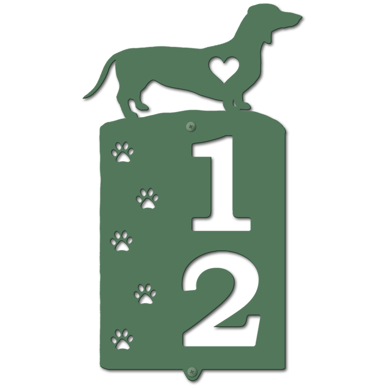 636182 - Dachshund Cut Outs Two Digit Address Number Plaque