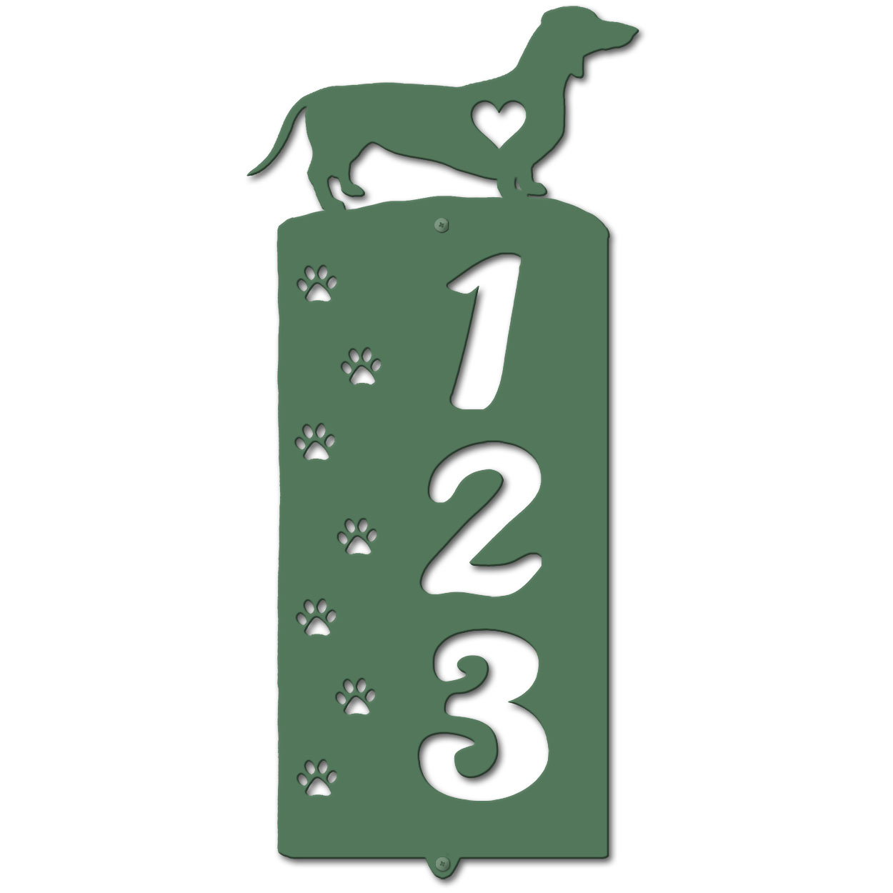 636183 - Dachshund Cut Outs Three Digit Address Number Plaque