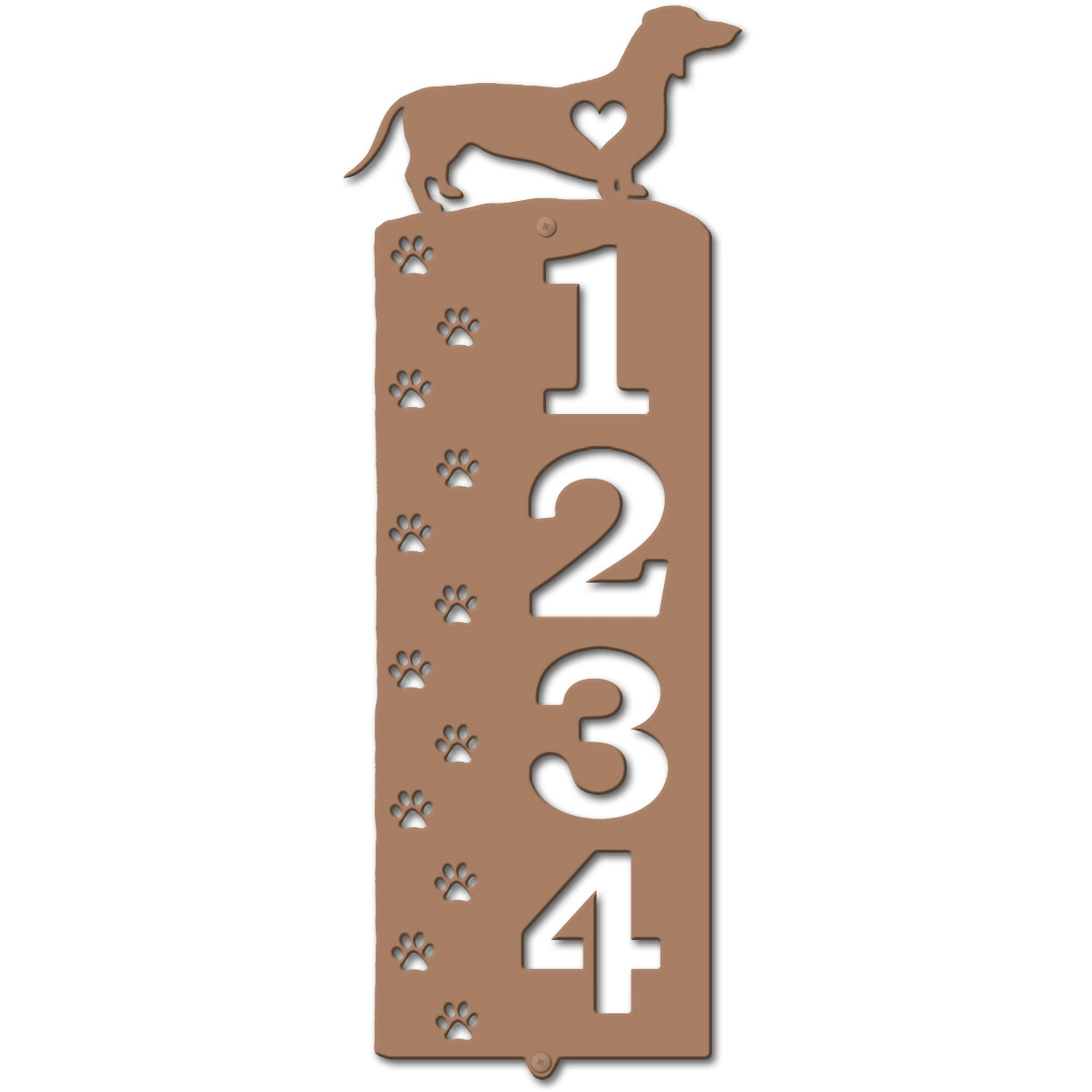 636184 - Dachshund Cut Outs Four Digit Address Number Plaque