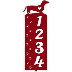 636184 - Dachshund Cut Outs Four Digit Address Number Plaque