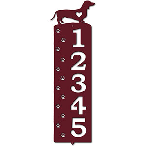 636185 - Dachshund Cut Outs Five Digit Address Number Plaque