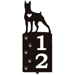 636192 - Doberman Cut Outs Two Digit Address Number Plaque