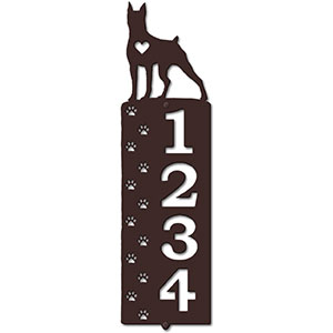 636194 - Doberman Cut Outs Four Digit Address Number Plaque