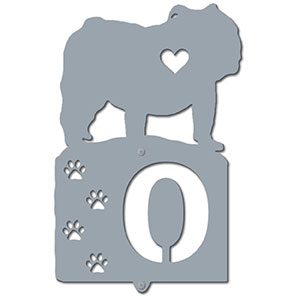 636201 - English Bulldog Cut Outs One Digit Address Number Plaque
