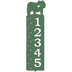 636205 - English Bulldog Cut Outs Five Digit Address Number Plaque