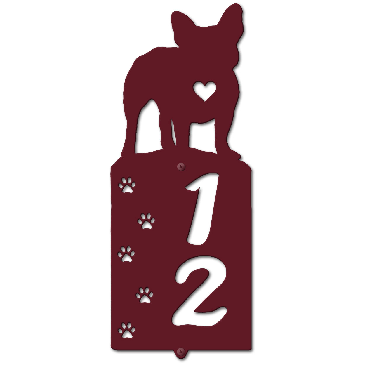 636212 - French Bulldog Cut Outs Two Digit Address Number Plaque