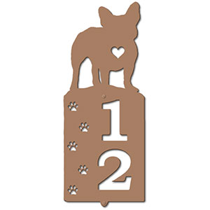 636212 - French Bulldog Cut Outs Two Digit Address Number Plaque