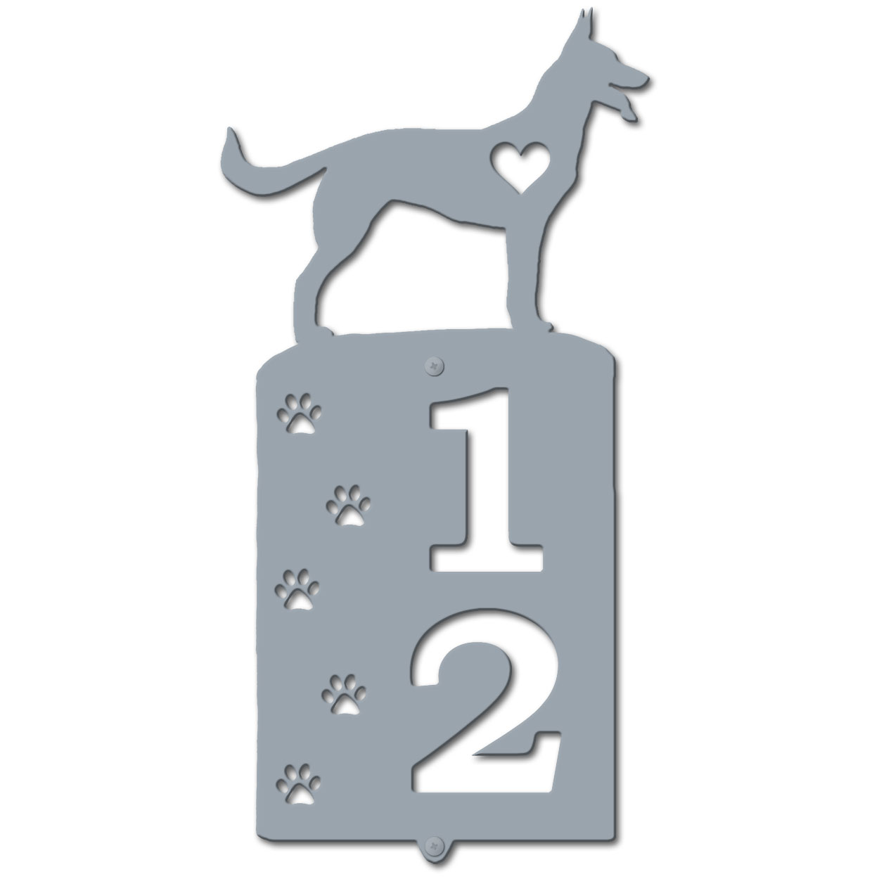 636222 - German Shepherd Cut Outs Two Digit Address Number Plaque