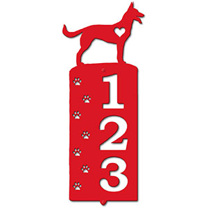636223 - German Shepherd Cut Outs Three Digit Address Number Plaque