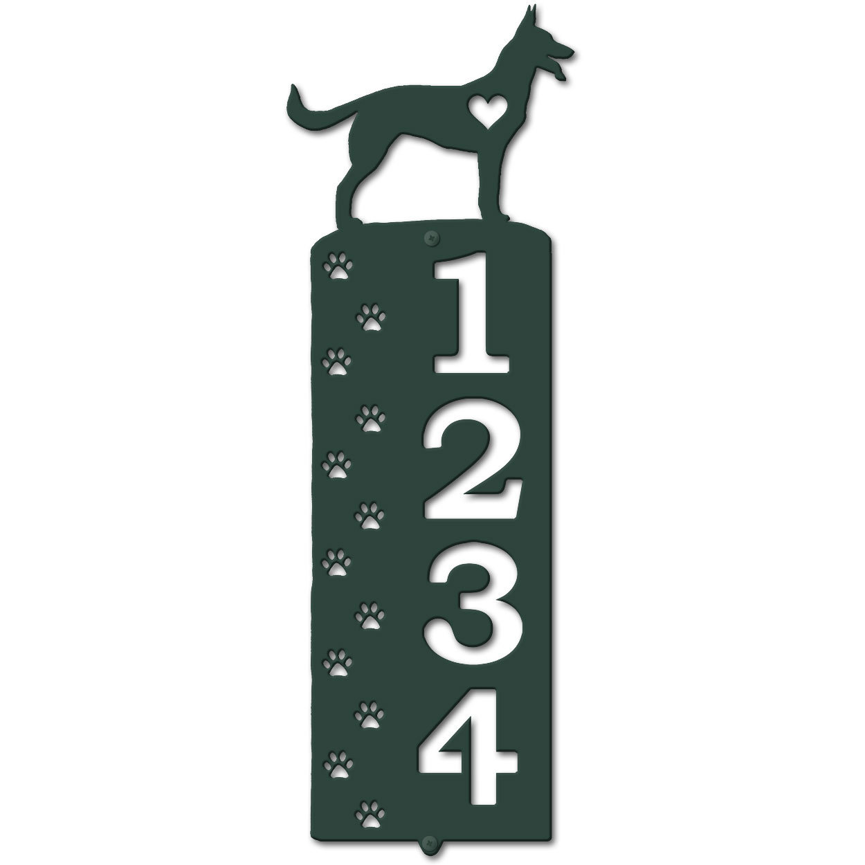 636224 - German Shepherd Cut Outs Four Digit Address Number Plaque