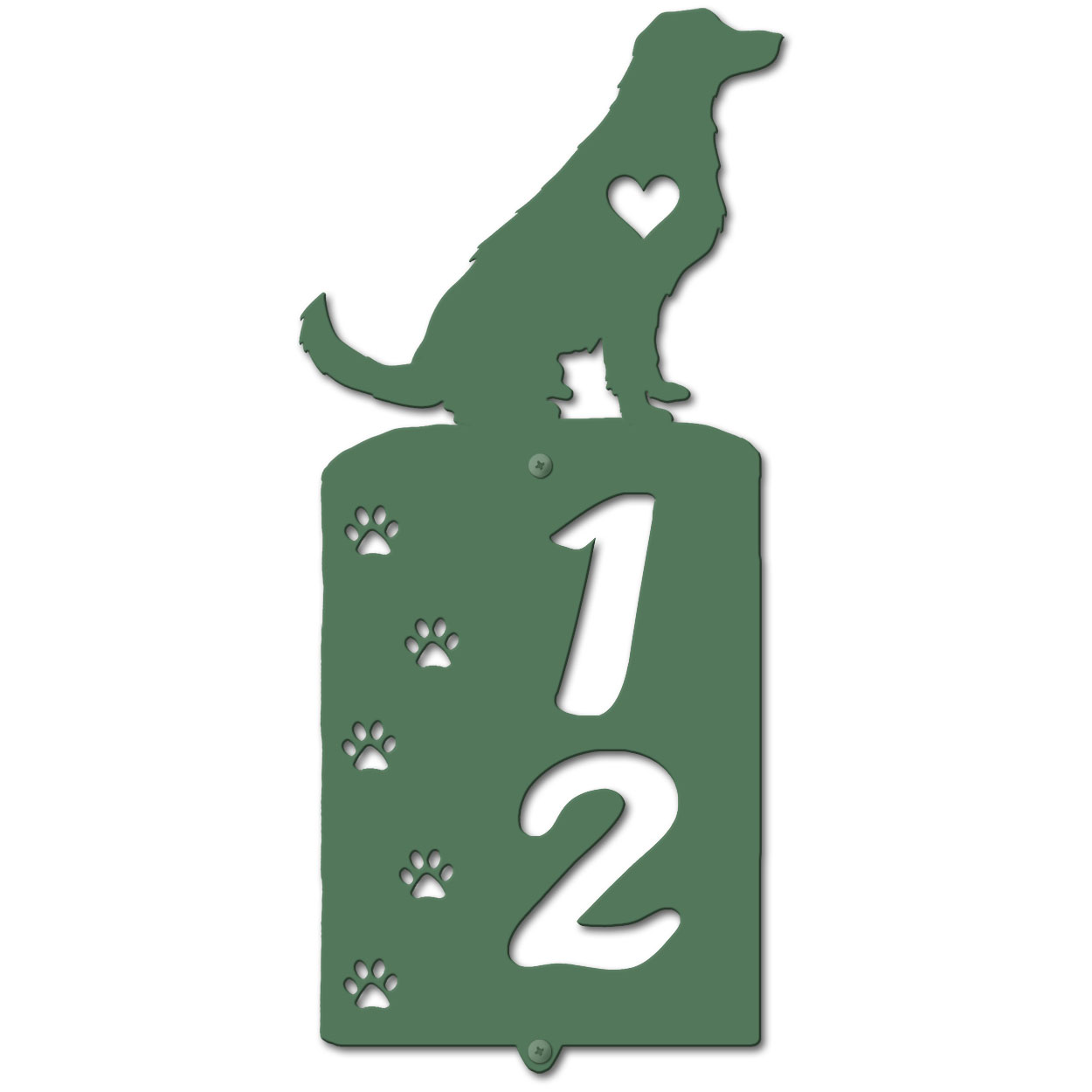 636232 - Golden Retriever Cut Outs Two Digit Address Number Plaque