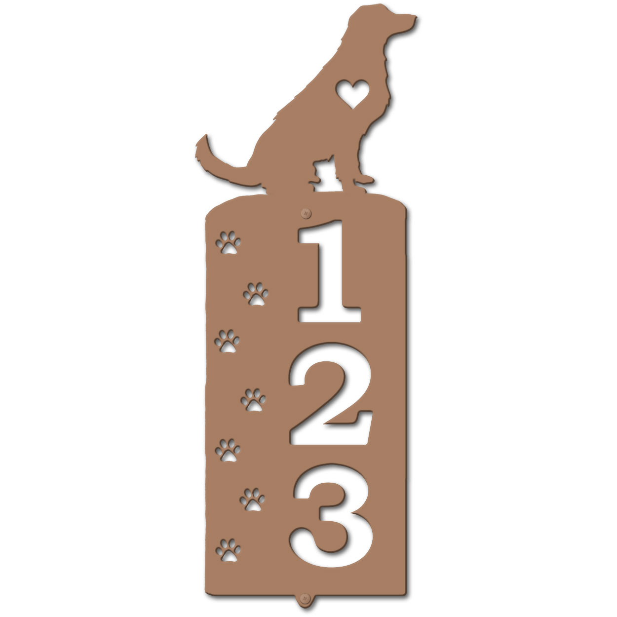 636233 - Golden Retriever Cut Outs Three Digit Address Number Plaque