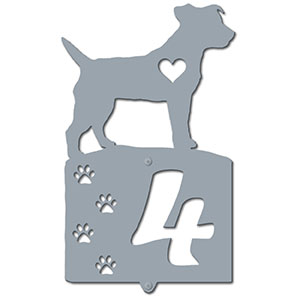 636251 - Jack Russell Cut Outs One Digit Address Number Plaque