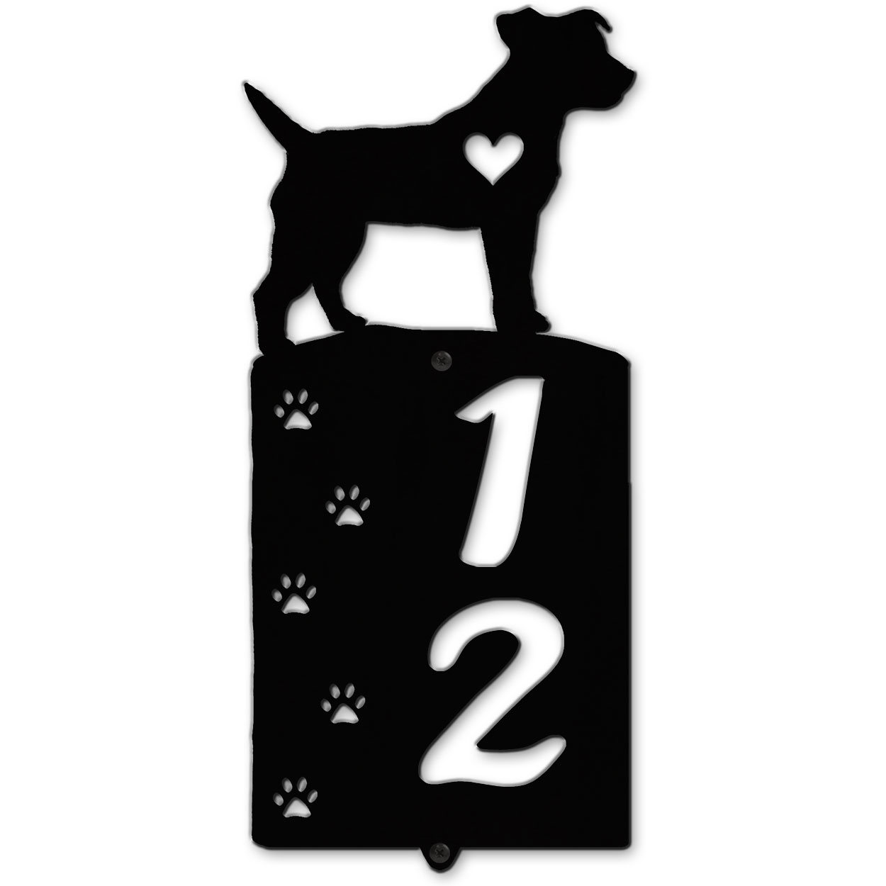 636252 - Jack Russell Cut Outs Two Digit Address Number Plaque
