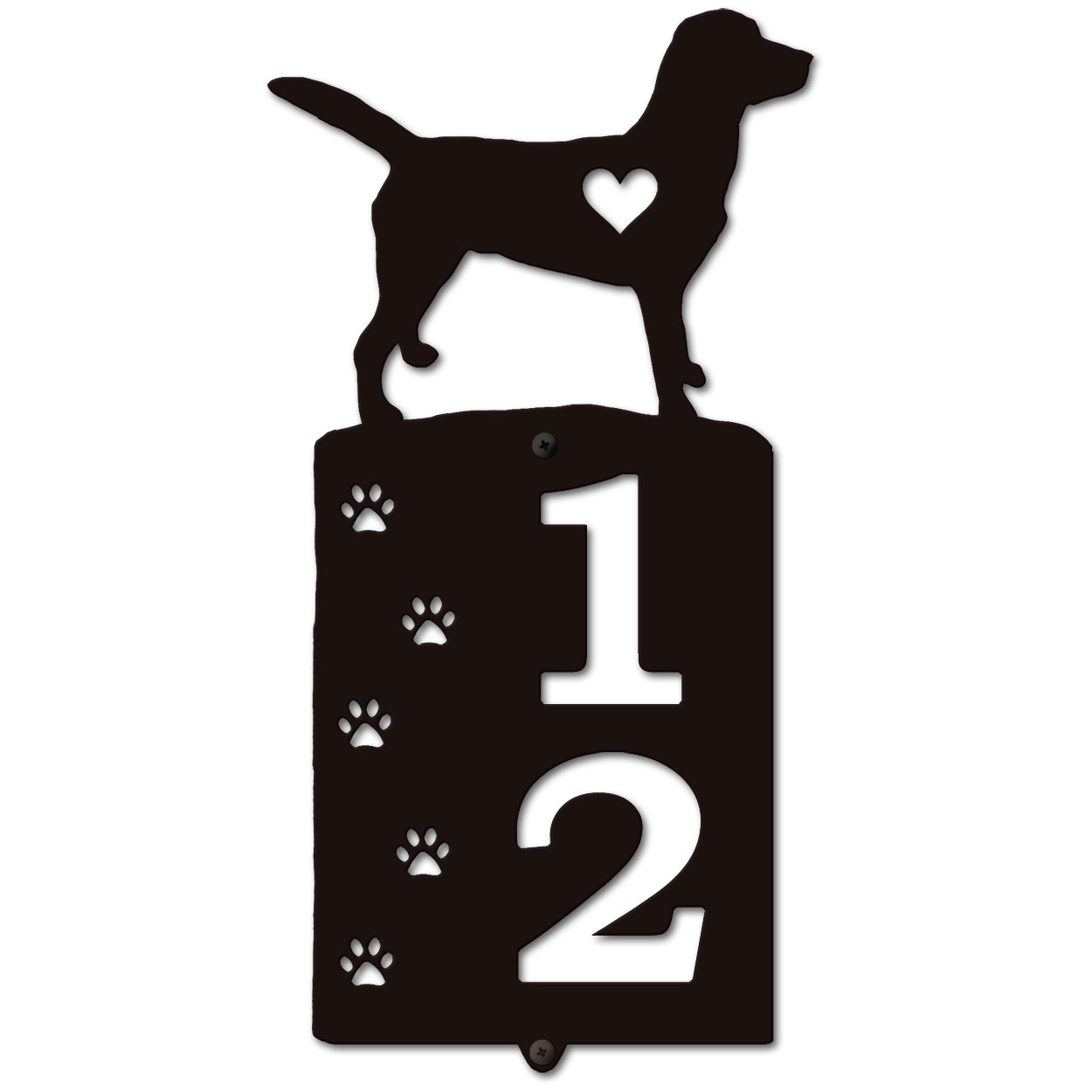 636262 - Labrador Cut Outs Two Digit Address Number Plaque
