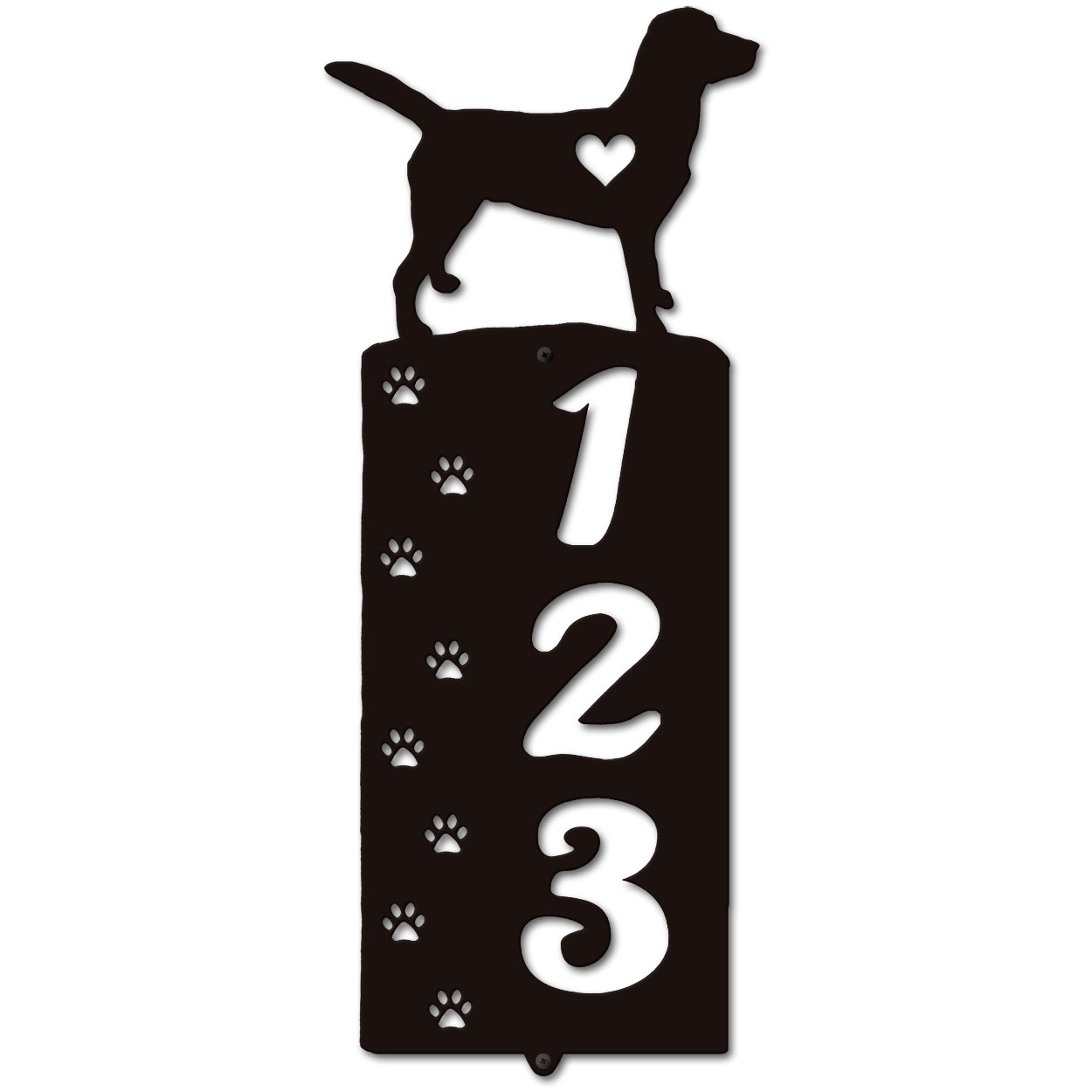 636263 - Labrador Cut Outs Three Digit Address Number Plaque