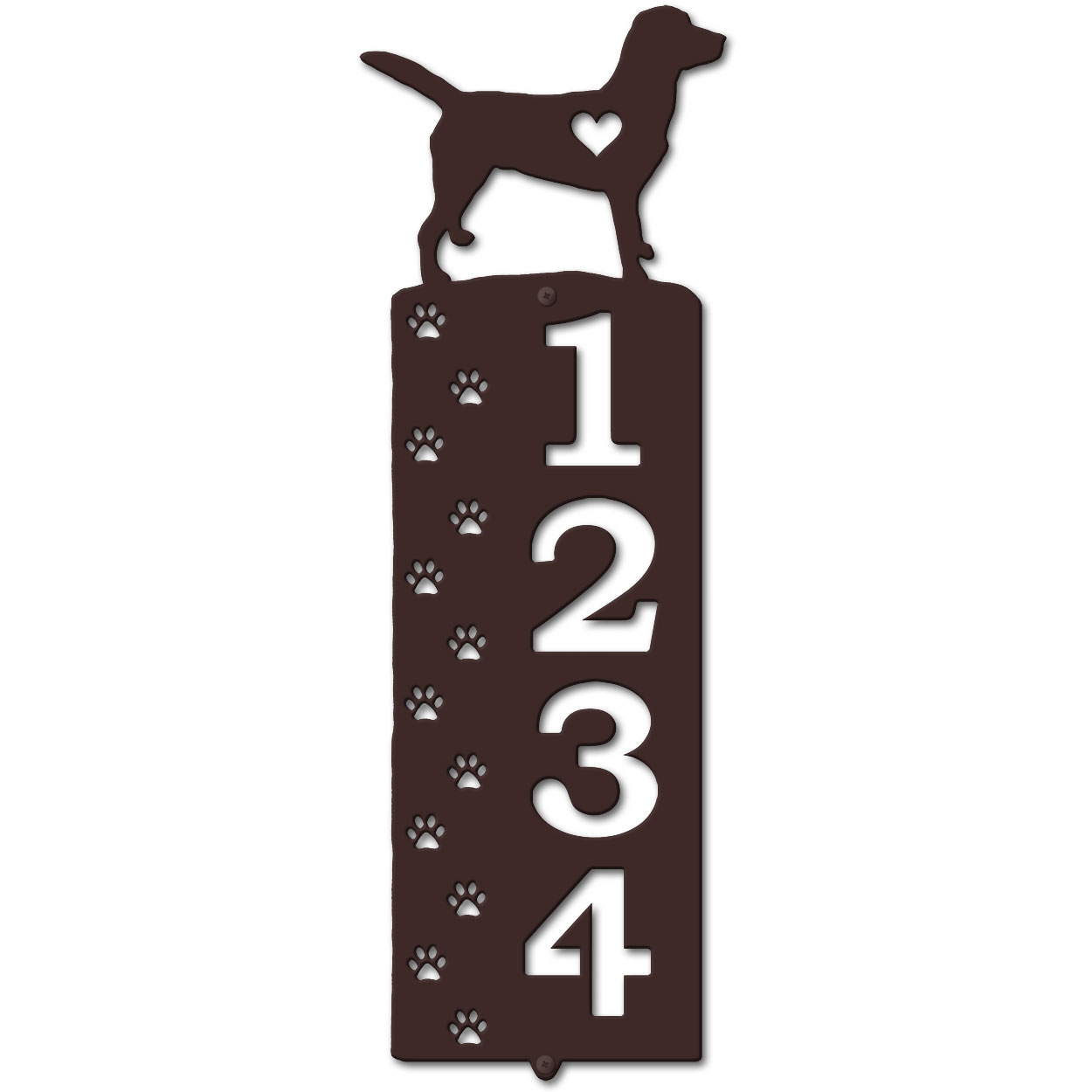 636264 - Labrador Cut Outs Four Digit Address Number Plaque