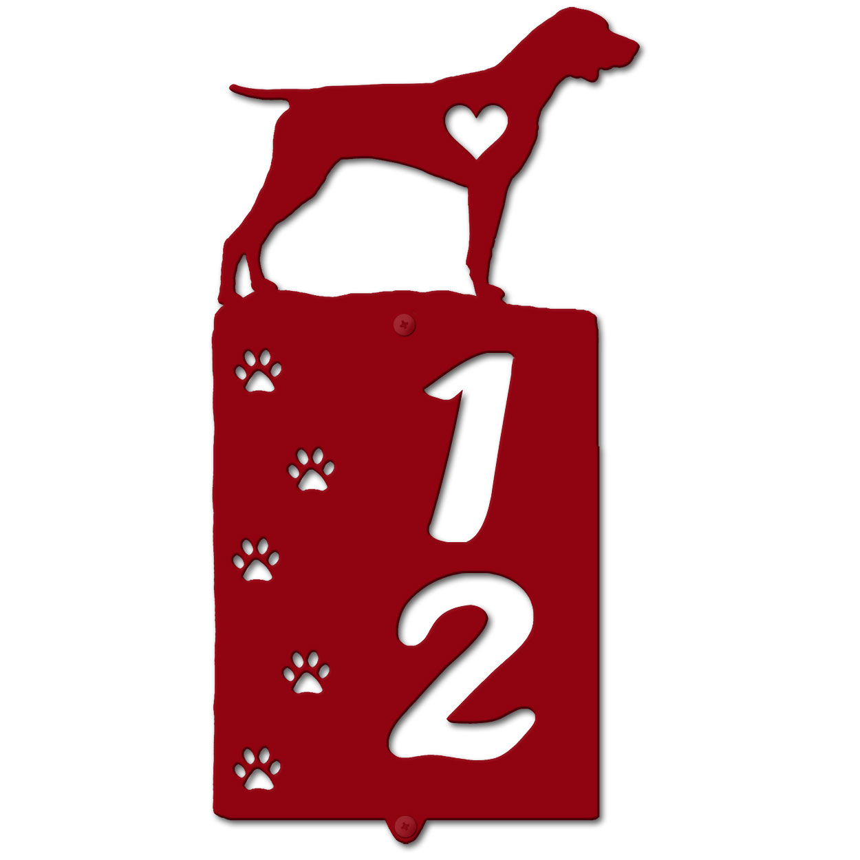 636282 - German Shorthaired Pointer Cut-Outs Two Digit Address Number Plaque - Choose Size and Color