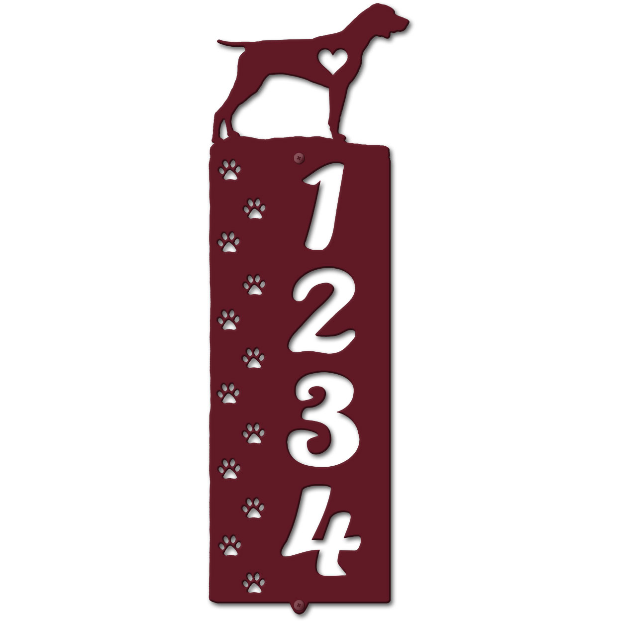 636284 - German Shorthaired Pointer Cut-Outs Four Digit Address Number Plaque - Choose Size and Color