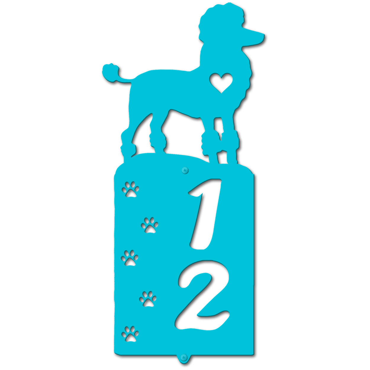 636292 - Poodle Cut Outs Two Digit Address Number Plaque