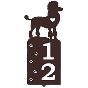 636292 - Poodle Cut Outs Two Digit Address Number Plaque