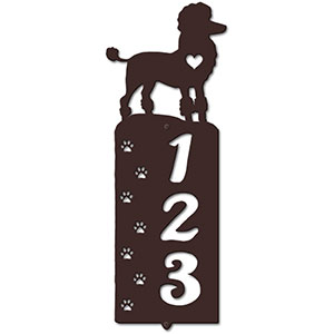 636293 - Poodle Cut Outs Three Digit Address Number Plaque
