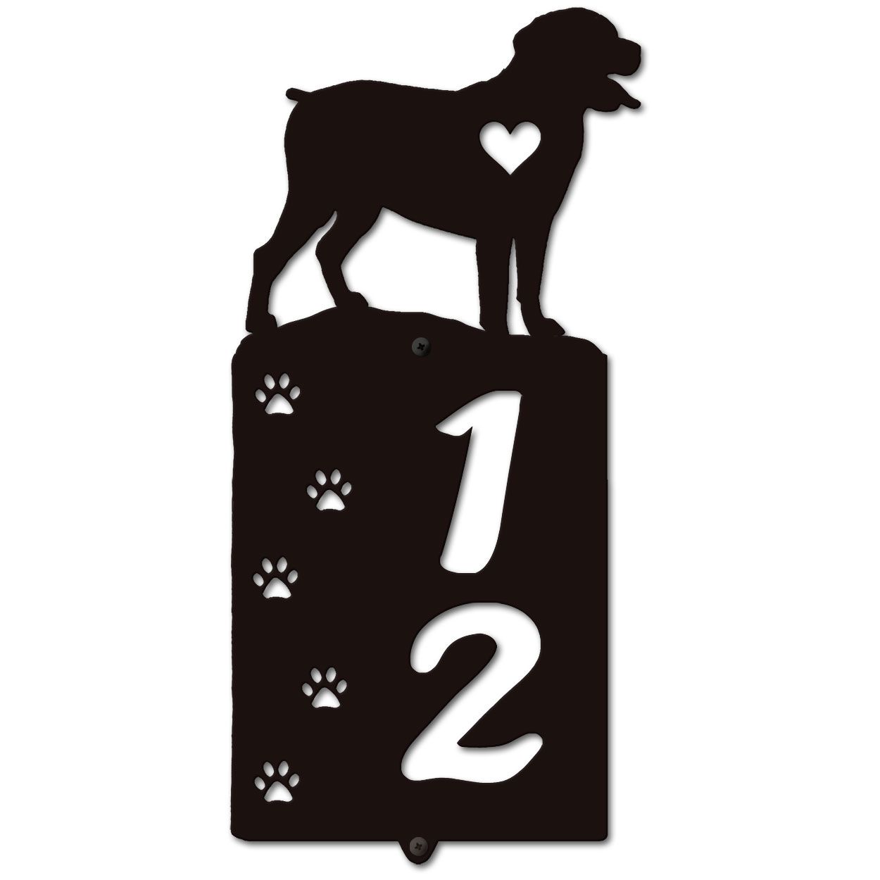 636312 - Rottweiler Cut Outs Two Digit Address Number Plaque