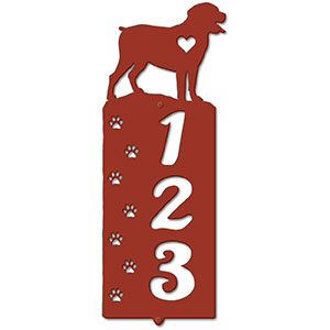 636313 - Rottweiler Cut Outs Three Digit Address Number Plaque
