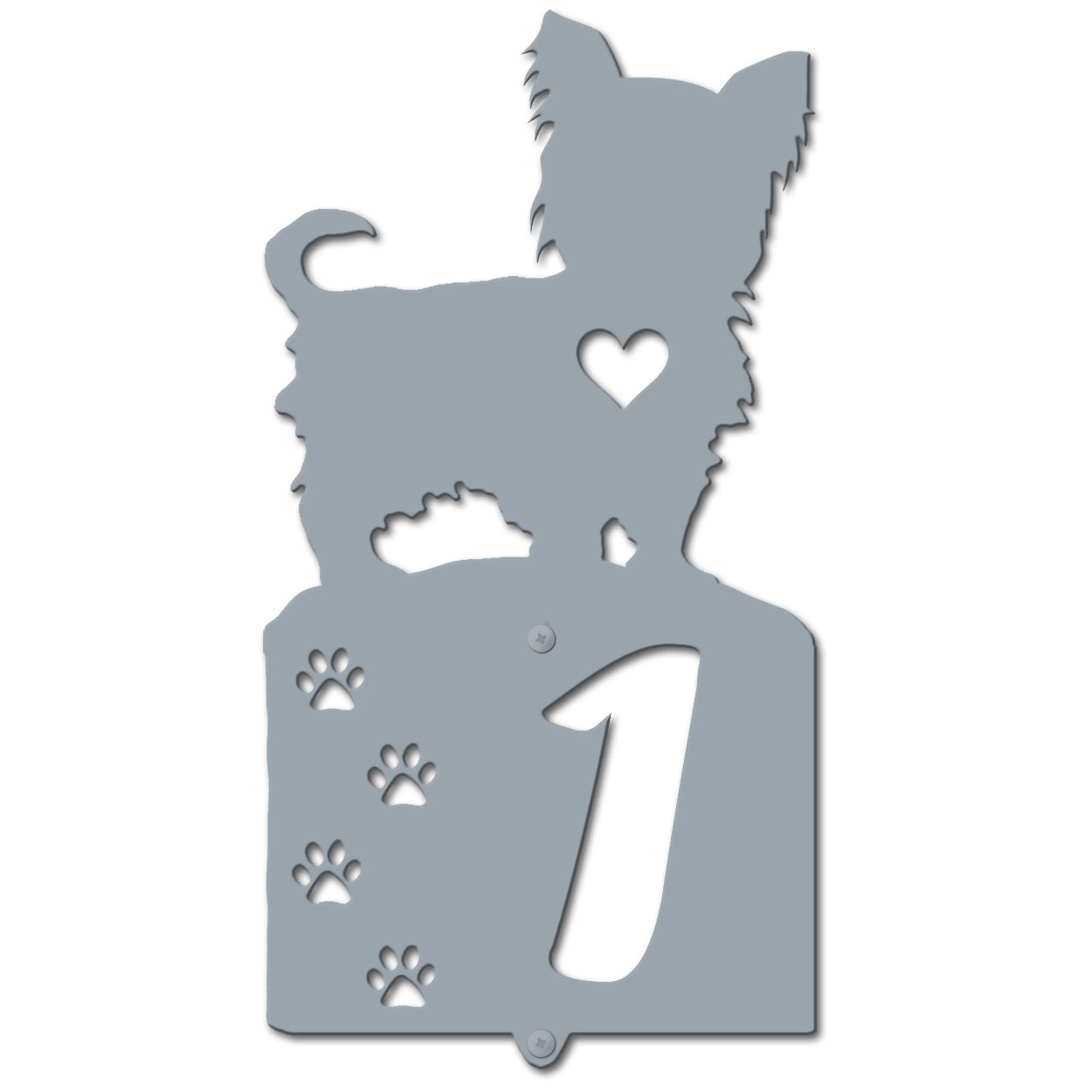 636321 - Yorkie Cut Outs One Digit Address Number Plaque