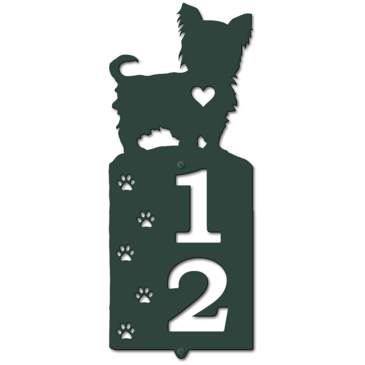 636322 - Yorkie Cut Outs Two Digit Address Number Plaque