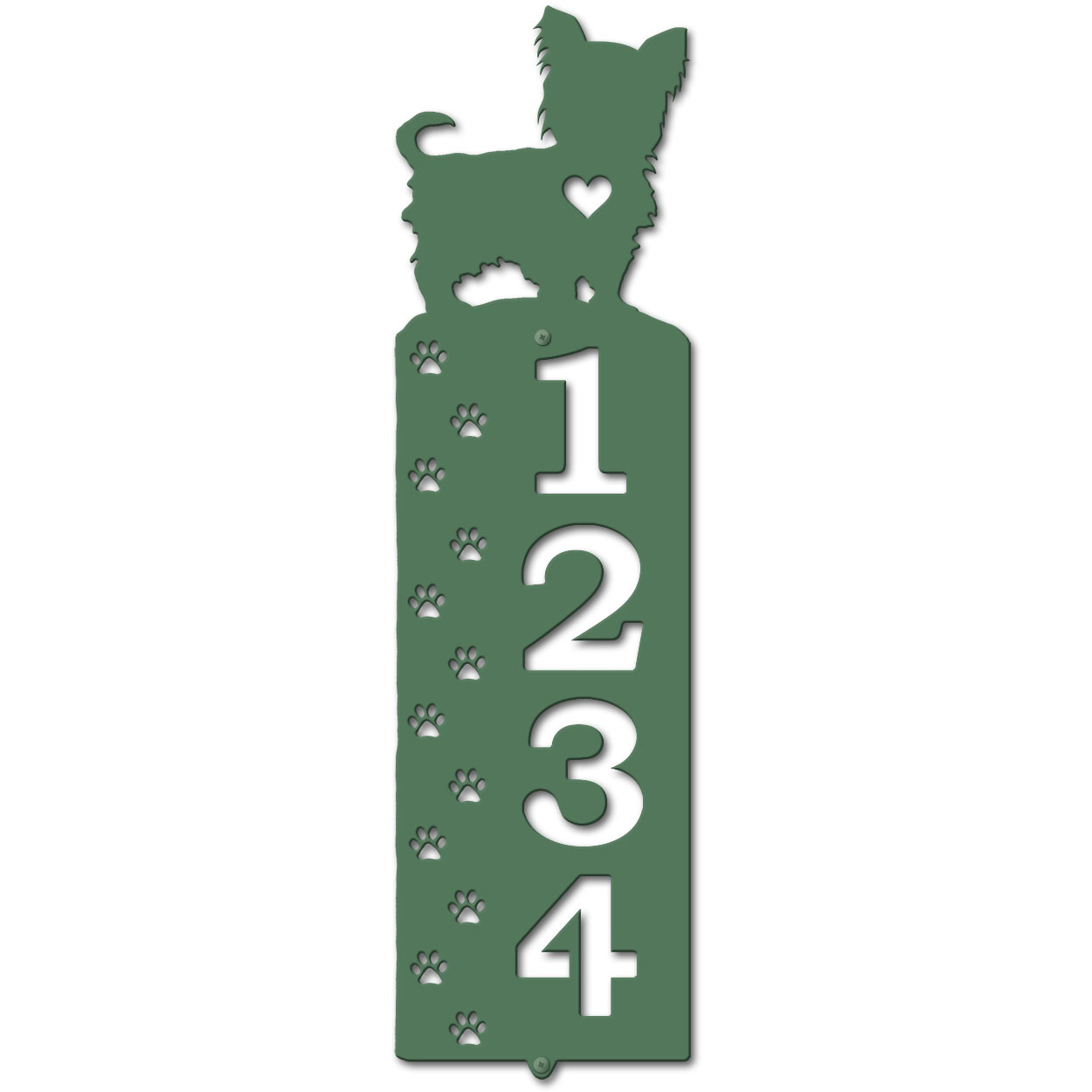 636324 - Yorkie Cut Outs Four Digit Address Number Plaque