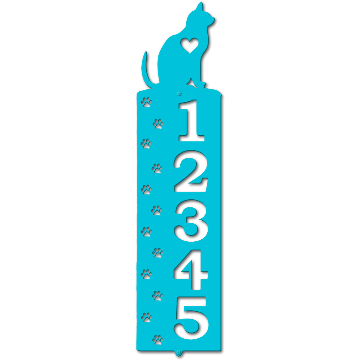 636365 - Cat Tracks Cut Outs Five Digit Address Number Plaque
