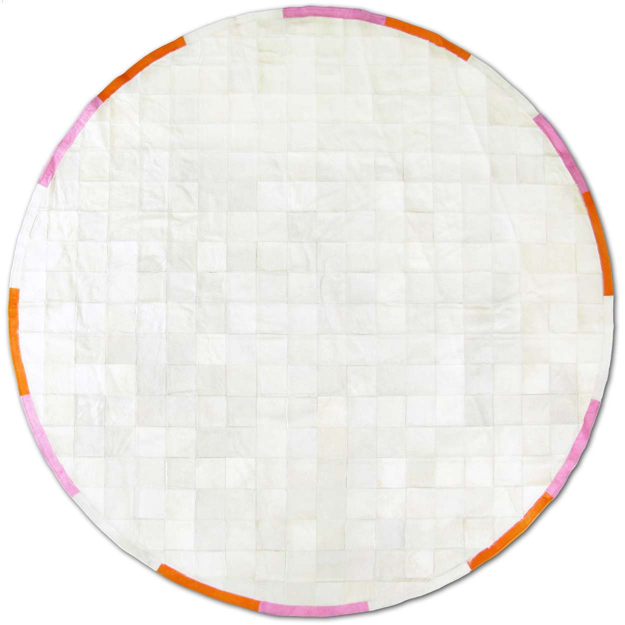 9373 - One-of-a-Kind - Cowhide Patchwork Round Rug - 116in diameter
