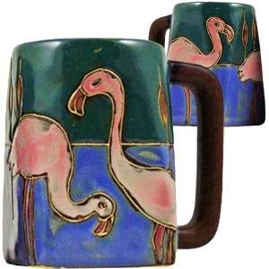 216255 - 511D9 - Mara Stoneware Mug 12oz Square Flamingo