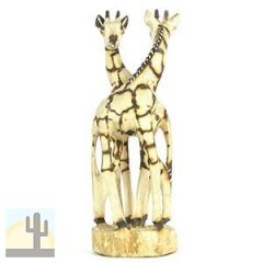 119090 - 119090 - 12in Giraffe Family Burnt Wood Carving