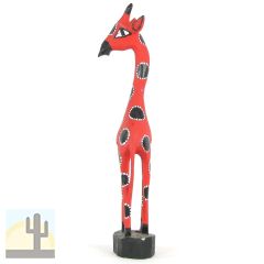 119095 - 119095 - 14in Giraffe Wood Carving in Red