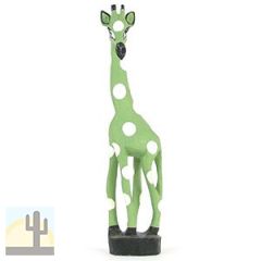 119098 - 119098 - 14in Giraffe Wood Carving in Green and White