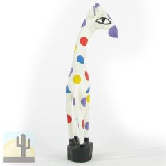 119099 - 119099 - 14in Giraffe Wood Carving in Rainbow Spotted