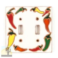 128002 - Terra Cotta Double Standard Switch Plate - Chilies