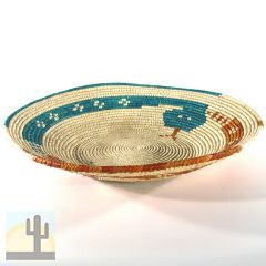 140585 - 12-14in Shallow Bowl Fine Art Basket - Turquoise Snake