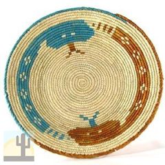 140585 - 12-14in Shallow Bowl Fine Art Basket - Turquoise Snake