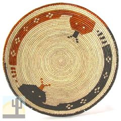 140587 - 12-14in Shallow Bowl Fine Art Basket - Charcoal Snake