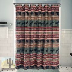 144604 - Backwoods Lodge Collection Fabric Shower Curtain