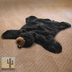 328011 - 36in Plush Fake Black Bear Skin Rug