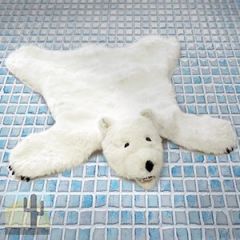 328053 - 36in Plush Fake Polar Bear Skin Rug