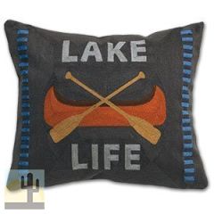 144694 - Lake Life Lodge Chain Stitch 18in Accent Pillow