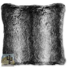 144739 - Faux Fur Black Wolf 18in Accent Pillow